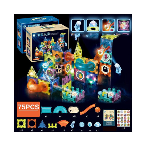 (Lighting-75pcs) blocs de Construction magnétiques Construction jouets éducatifs pour enfants
