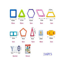 (246 pièces) 128/184/246 pièces blocs de Construction magnétiques Construction jouets magiques éducatifs