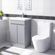 Nes Home Matte Grey 500mm Freestanding Basin Vanity & Close Coupled Toilet