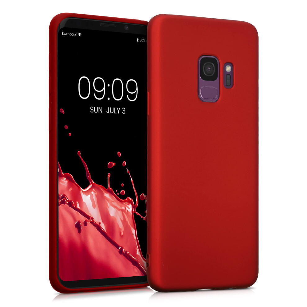 Kwmobile Case Compatible With Samsung Galaxy S9 Case - Soft Slim Metallic Tpu Silicone Cover - Metallic Dark Red 4063004418048