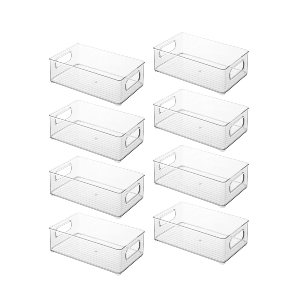 Fridge Storage Organizer, Stackable Storage Organizer - Clear BPA Free Organizer for Refrigerator, Freezer and Kitchen