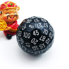 Bescon Polyhedral terninger 100 sider terning D100 Die 100-sidet terning D100 Game Dice 100-sidet terning af sort farve