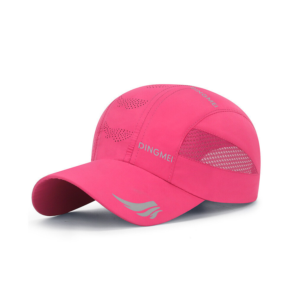 (Fuchsia) Dingmei Baseball Letter Hat Breathable Sun Resistant Quick Drying Duckbill Cap