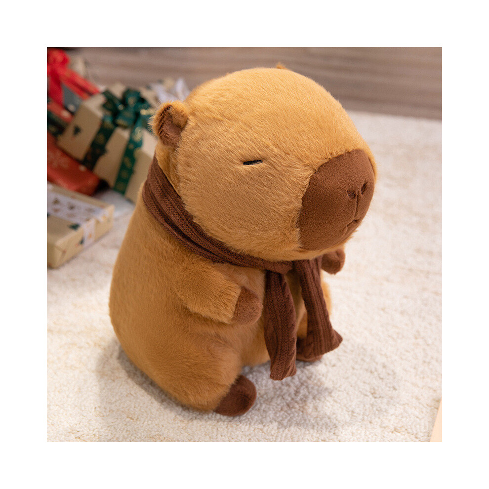 (Brown, 23cm) Capybara Wear Scarf Cartoon Plush Dolls Childrens Gifts Decoration Toys Home-image-OPC-PGPS2KW-NEW