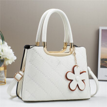 (Diamond White)Raffinierte gesteppte Handtasche für Frauen elegant Farbblock Pu Beuteltasche Arbeit für