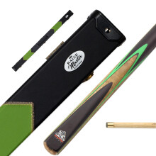 Spartan Fury 57 Inch Ash 3/4 Snooker Cue Set + Deluxe Case in Green