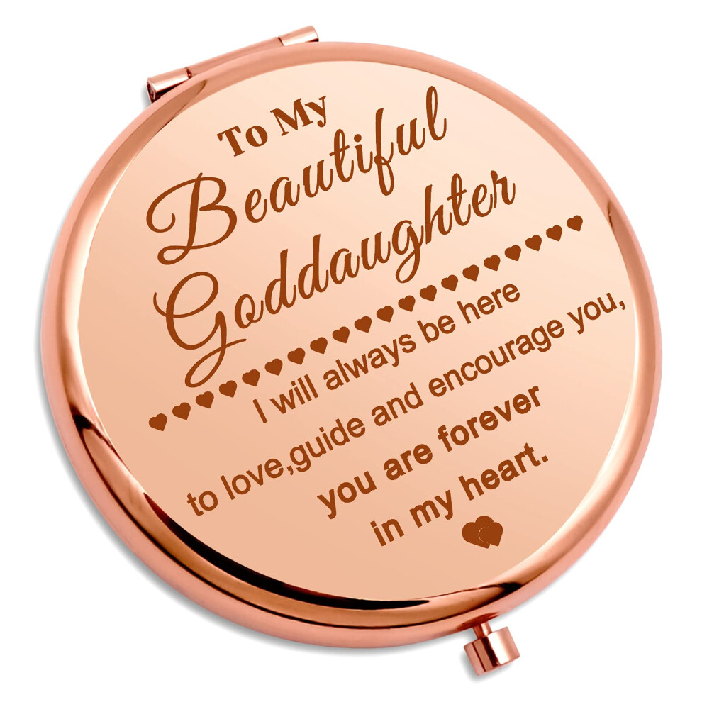 Gevody Goddaughter Gifts From Godmother Inspirational Birthday Gifts For Her Compact Makeup Mirror Christian Gifts To My Goddaughter Gi