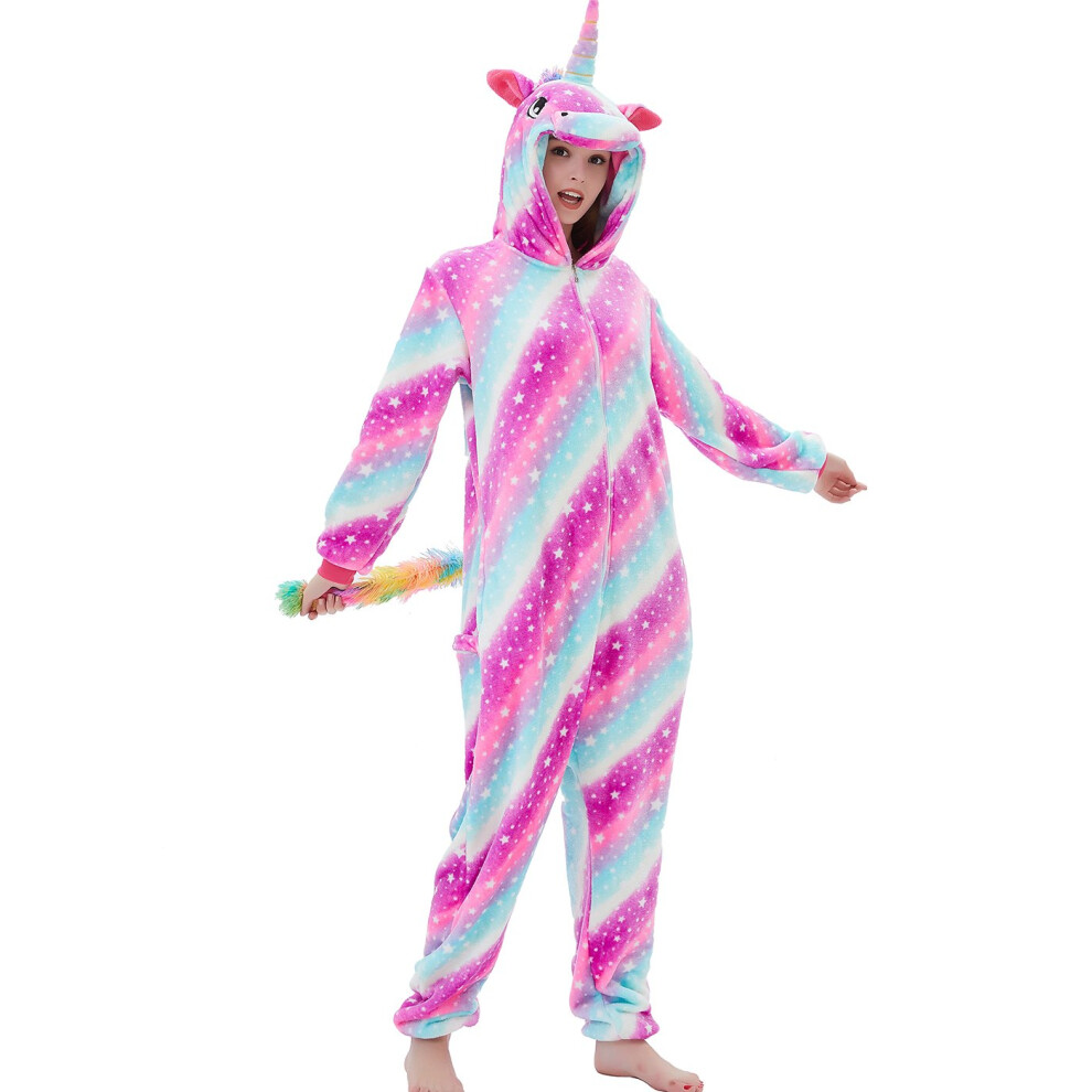 ABENCA Pyjama Licorne Polaire Adulte Femme Dessin Anim    Animal No   l Halloween Cosplay Costume Licorne Ciel L