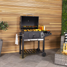 Charles Bentley American Large Portable Grill Charcoal BBQ 60x 45cm Cooking Area