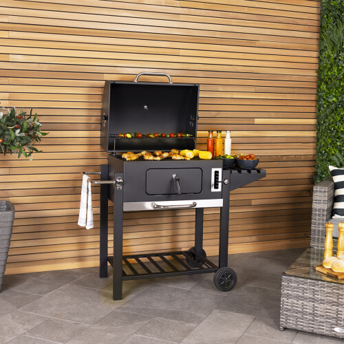 Charles Bentley American Large Portable Grill Charcoal BBQ 60x 45cm Cooking Area