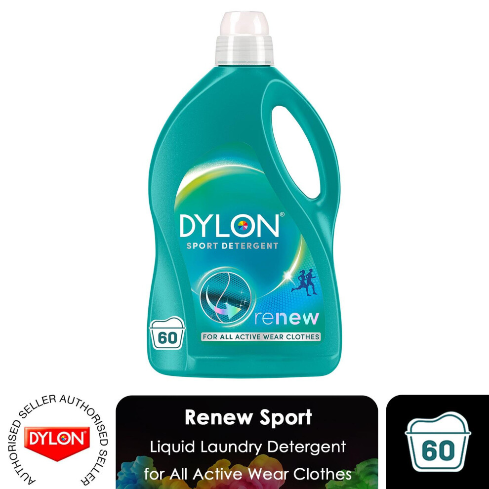 Dylon Sport Detergent Liquid Laundry Detergent for Active Wears, 60 Washes