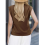 Women Summer Casual Tank Coffee M 3