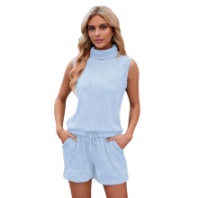 Dámske ležérne súpravy voľných šortiek Sky Blue XXL