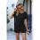 Short Sleeve Empire Waist Rompers Black M 8