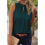 Women'S Solid Color V-Neck Sleeveless Top Dark Green M 7