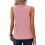 Women'S Solid Color V-Neck Sleeveless Top Pink L 4
