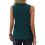 Women'S Solid Color V-Neck Sleeveless Top Dark Green M 4