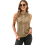 Women'S Solid Color V-Neck Sleeveless Top Khaki S 3