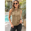 Women'S Solid Color V-Neck Sleeveless Top Khaki L 6