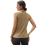 Women'S Solid Color V-Neck Sleeveless Top Khaki XL 4