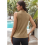 Women'S Solid Color V-Neck Sleeveless Top Khaki S 7