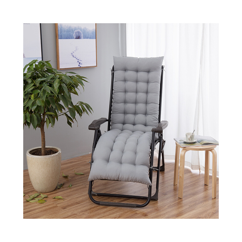 (Silver gray, 53*165m) Replacement Cushion Pad Garden Sun Lounger Recliner Chair Seat Thick Pads