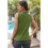 Women'S Solid Color V-Neck Sleeveless Top Green M 7