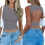 Womens Summer Tank Tops Gray L 9