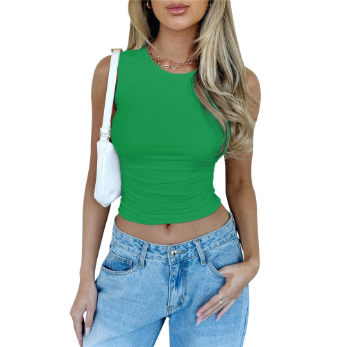 Womens Summer Tank Tops Green M