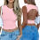 Womens Summer Tank Tops Pink L 6