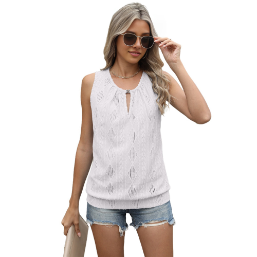 Women'S Sleeveless Vest White S 2
