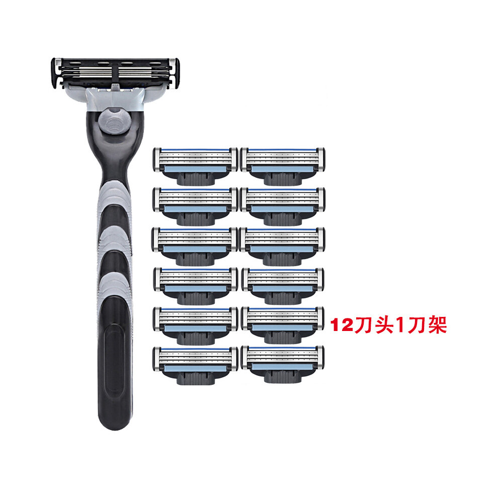 (12 cutter heads and 1 knife holder [three-layer blade]) For Gillette Mach 3 Manual Razor Blades