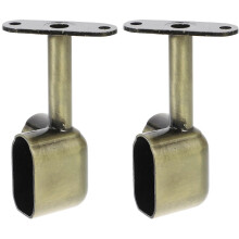 (As show, One size) 2pcs Closet Rod Bracket Curtain Rod Hanger Closet Lever Support Pipe Hanger