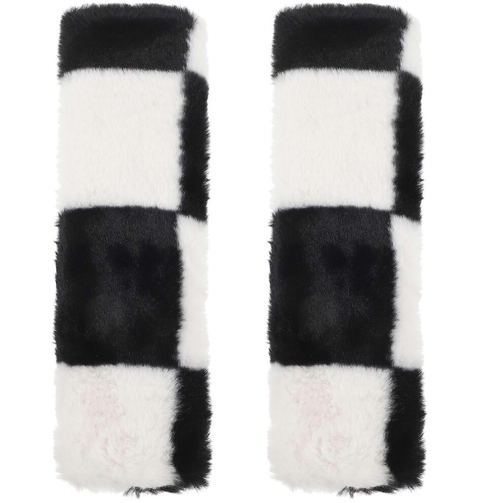 (As Show, One Size) 2Pcs Car Safety Belt Covers Fluffy Car Shoulder Belt Cushions Auto Seatbelt Protectors 4069016327354