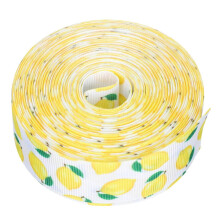 (As show, One size) 1 Roll Lemon Ribbons Polyester Ribbons Decorative Ribbons Bowknot Making Ribbons