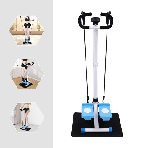 (Blue and White) Detachable Armrest Stepper W/ LED Display /Rope 2