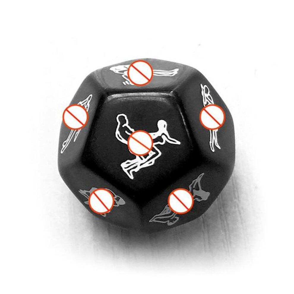 (black) Toy Sex Dice 12 Side Erotic Craps Sex Dice Letter Dice Dice Games Sexy Romance 16z