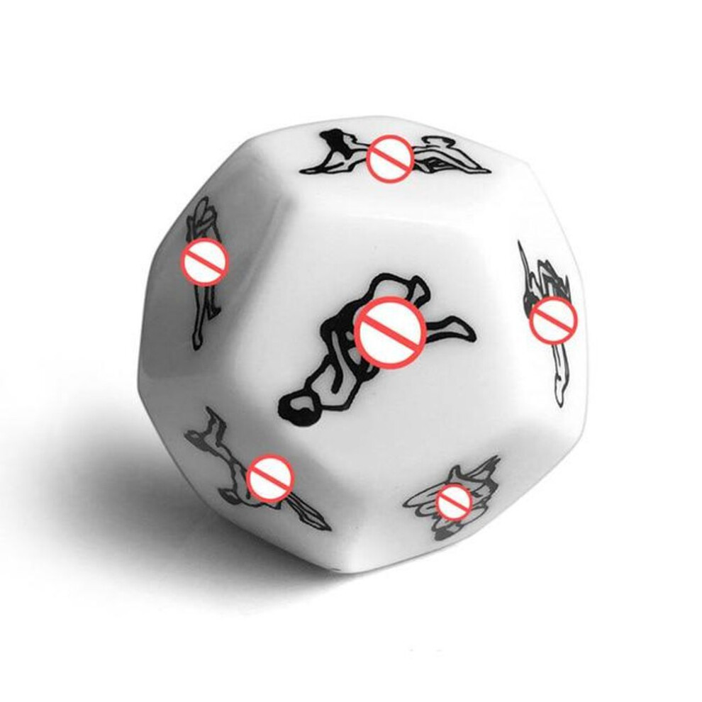 (white) Toy Sex Dice 12 Side Erotic Craps Sex Dice Letter Dice Dice Games Sexy Romance 16z