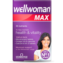 Wellwoman Max, Beauty Supplements, Maximum Support Formula for women wanting to boost energy, immune system and bone he