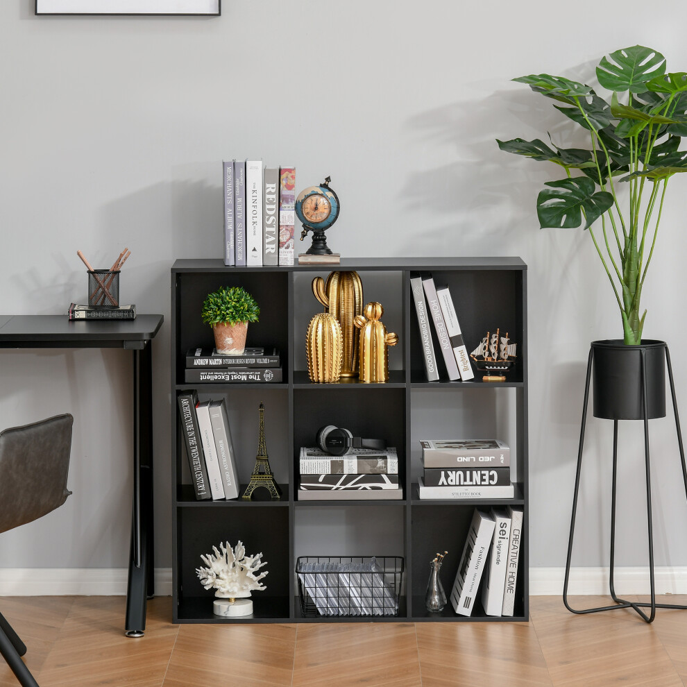 Homcom 9 Cube Storage Cupboard Bookcase Bookshelf Home Office, Black