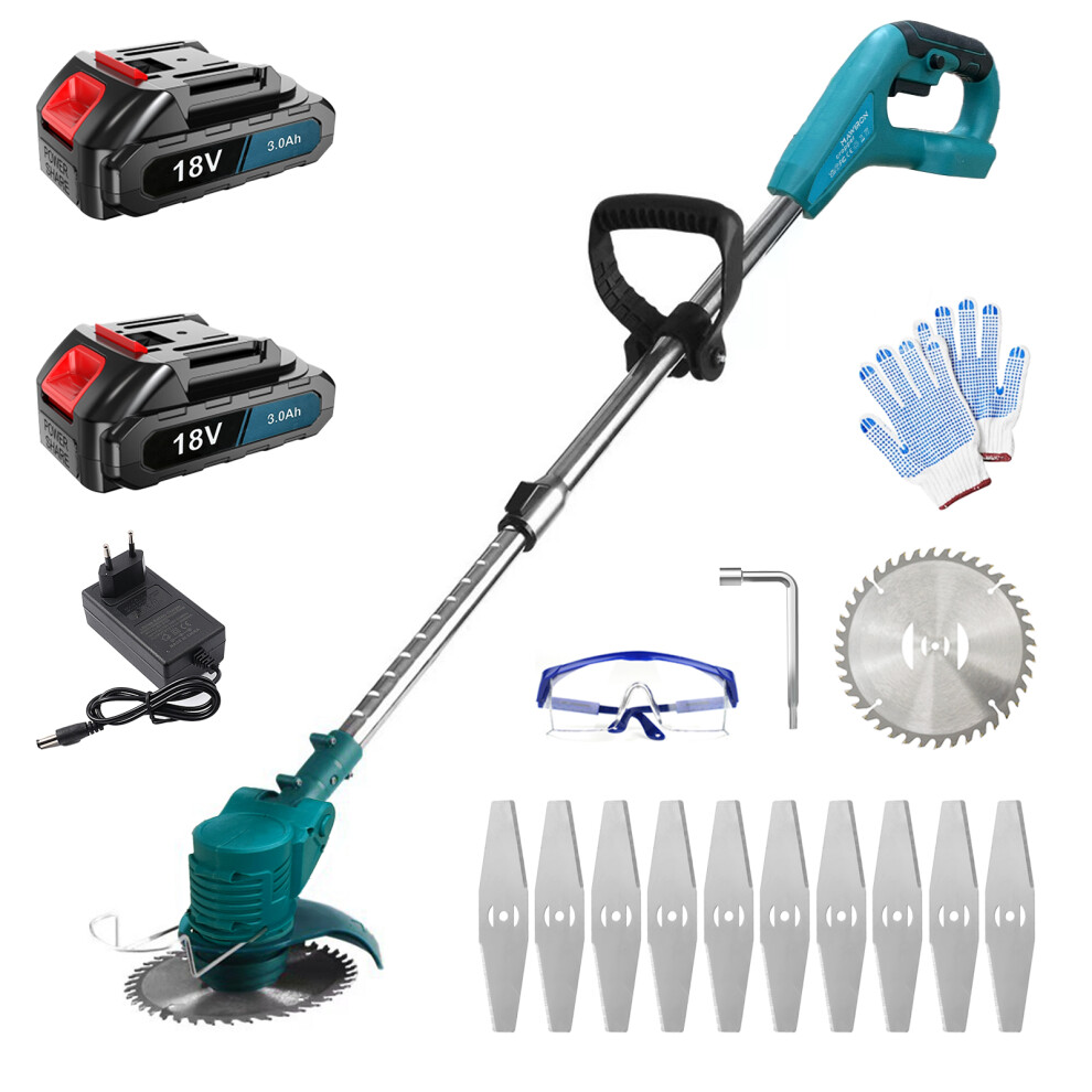 Cordless Weed Trimmer Grass Strimmer 2Battery 3.0Ah-ReplaceFor Makita