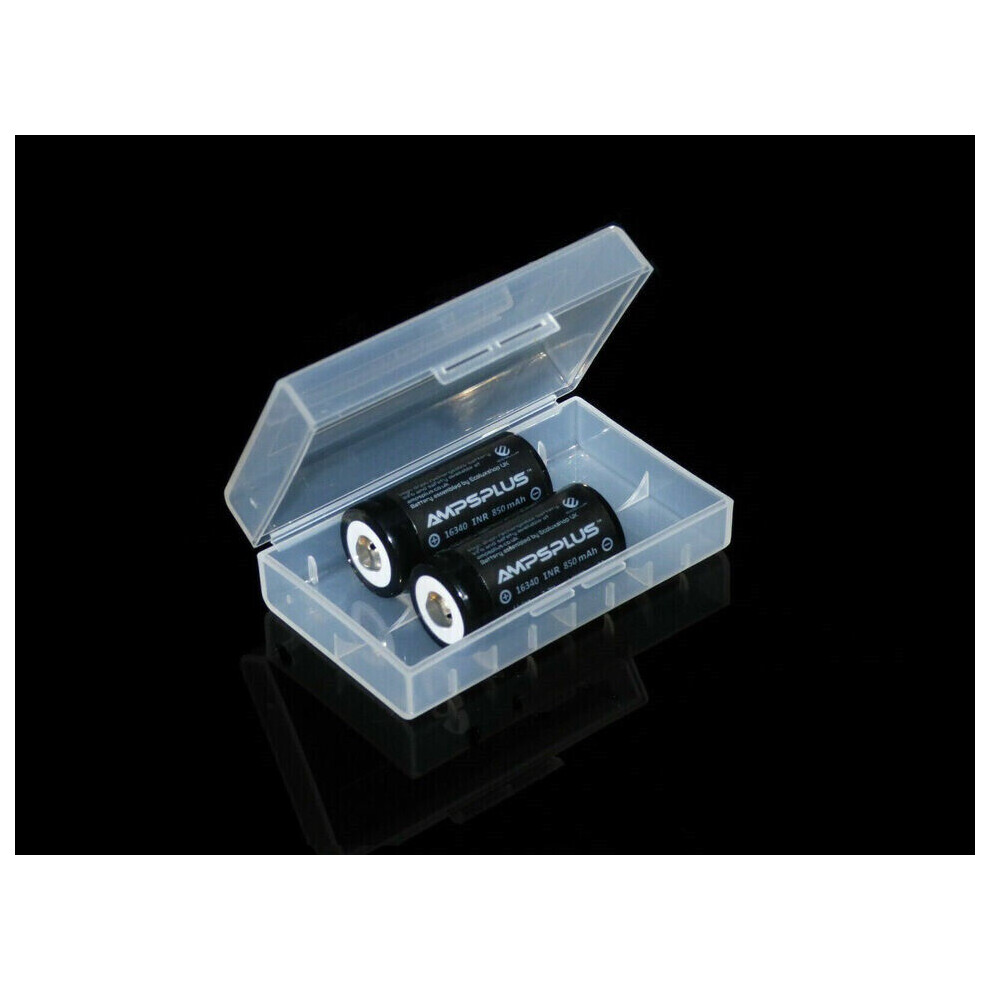 2X Ampsplus 16340 Cr123a 850Mah 3.7V Batteries + Case Light 9100887114805