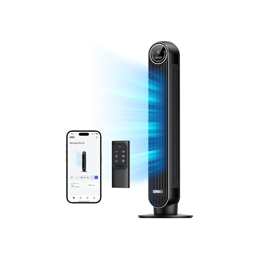Dreo Smart Tower Fan, 28Db Silent Standing Fans For Bedroo