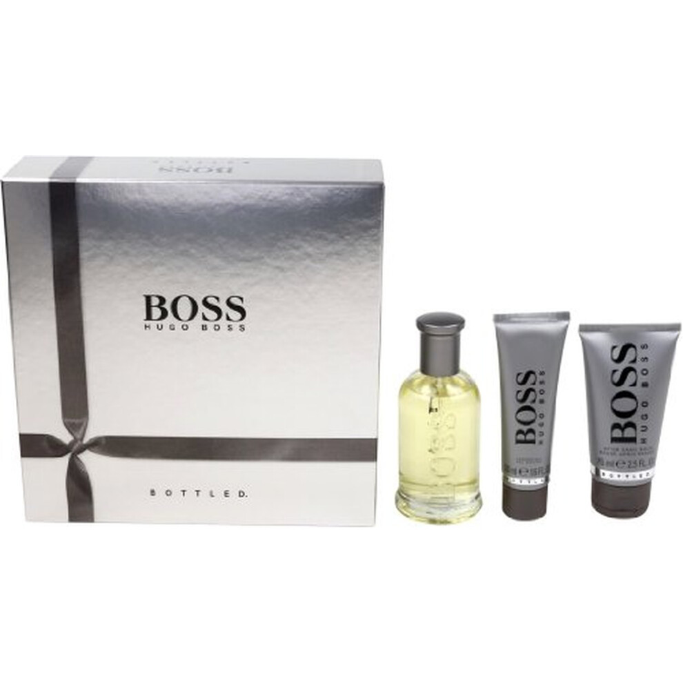Hugo Boss BOTTLED Gift Set for Men 100ml (3.3 Fl.Oz) EDT Spray, 75ml (