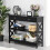 Homcom HOMCOM Console Table Side Desk Shelves Drawers Open Top X Support Hallway Black 1