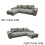 GABA LONDON L-Shaped Universal Corner Sofa Grey Matt Velvet 6