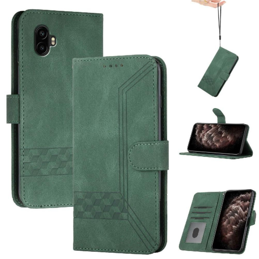 (Green) Compatible With Samsung Galaxy Xcover 7 Pro Card Cover With Handy Stand Feature Pu Leather Wallet Green 764544171724