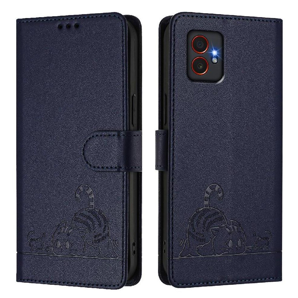 (Blue) Case For Samsung Galaxy Xcover7 Pro Cat Rfid Wallet Flip Cover Card Slot Holder Kickstand Blue 764544171977