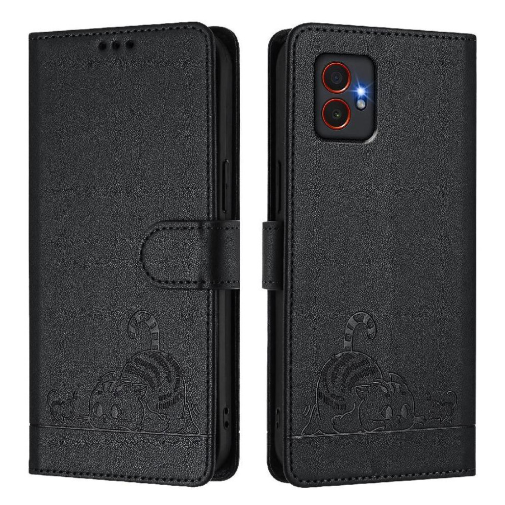 (Black) Case For Samsung Galaxy Xcover7 Pro Cat Rfid Wallet Flip Cover Card Slot Holder Kickstand Black 764544171960