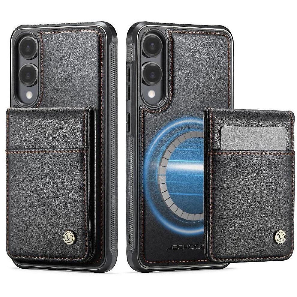 (Black) Case For Samsung Galaxy S25 Edge Stand Wireless Charging Cardsllots Rfid Black 764544173612